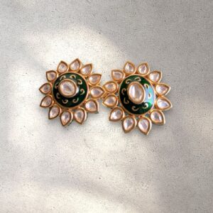 Silver Kundan Earrings